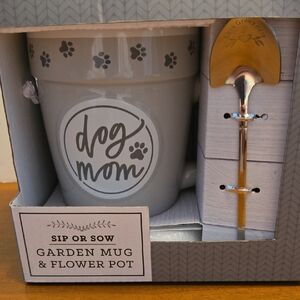 Gray Garden Mug & Flower Pot Set